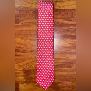 KRX Korea Exchange Men’s Red Bull Print Silk Tie